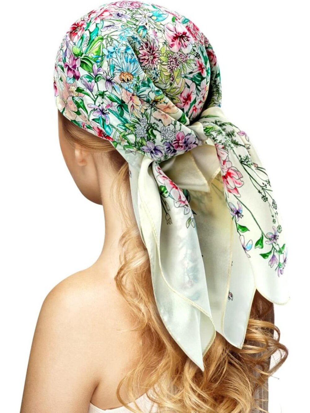 100% Silk Hair Scarf for Women - 27" Satin Bandana Square Scarf, Gift-Ready